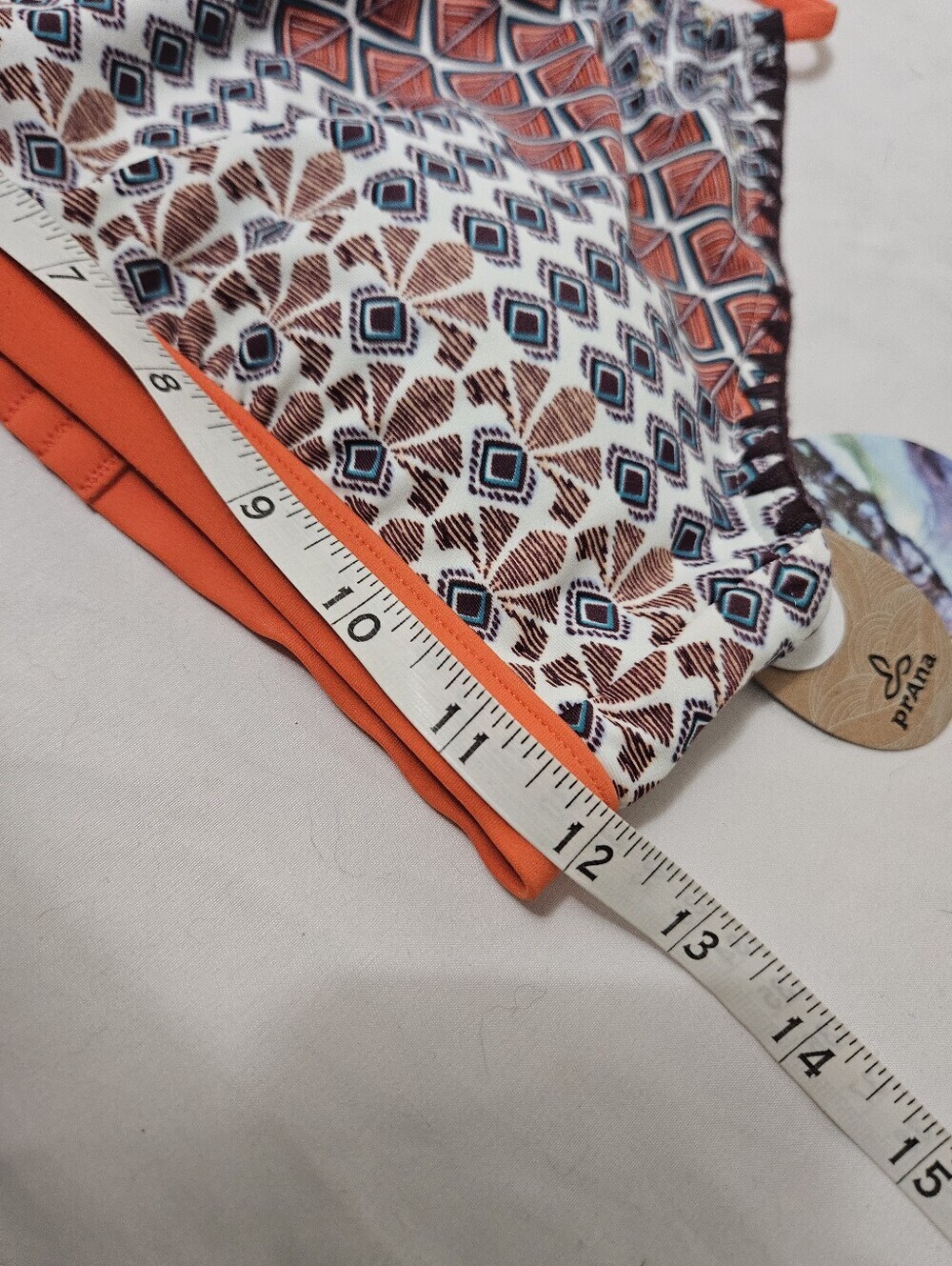 Prana Women's Orange Printed Adjustable Bikini Briana Top Swimwear Beach XS! - Picture 6 of 8